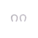 Ashley Gold Sterling Silver CZ Horseshoe Stud Earrings