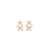 Ashley Gold Sterling Silver Gold Plated Flower And Butterfly CZ Design Stud Earrings