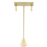 Ashley Gold Sterling Silver Gold Plated Drop Link Chain And CZ Earrings