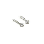 Ashley Gold Sterling Silver Drop Clover CZ Earrings