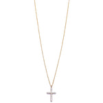 Ashley Gold Sterling Silver Gold Plated Floating CZ Cross Necklace