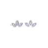 Ashley Gold Sterling Silver Triple Leaf CZ Stud Earrings