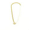 Ashley Gold Stainless Steel Gold Plated Enamel & Pearl Toggle Necklace