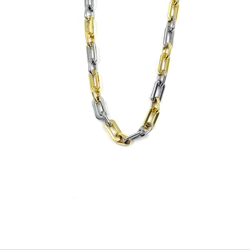 Ashley Gold Stainless Steel Two Toned Open Link Necklace