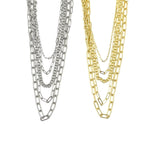 Ashley Gold Stainless Steel 5 Chain Attached Necklace