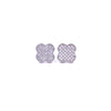 Ashley Gold Sterling Silver CZ Encrusted Clover Stud Earrings