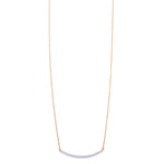 Ashley Gold Sterling Silver Curved CZ Bar Design Necklace