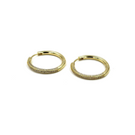 Ashley Gold Stainless Steel Gold Plated Bead Set CZ Hoop 2” Earrings