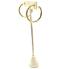 Ashley Gold Stainless Steel Gold Plated Bead Set CZ Hoop 2” Earrings