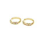 Ashley Gold Stainless Steel Gold Plated Assorted Pear Shape CZ Hoop Earrings