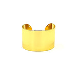 Ashley Gold Stainless Steel Gold Plated Smooth Cuff Bangle Bracelet