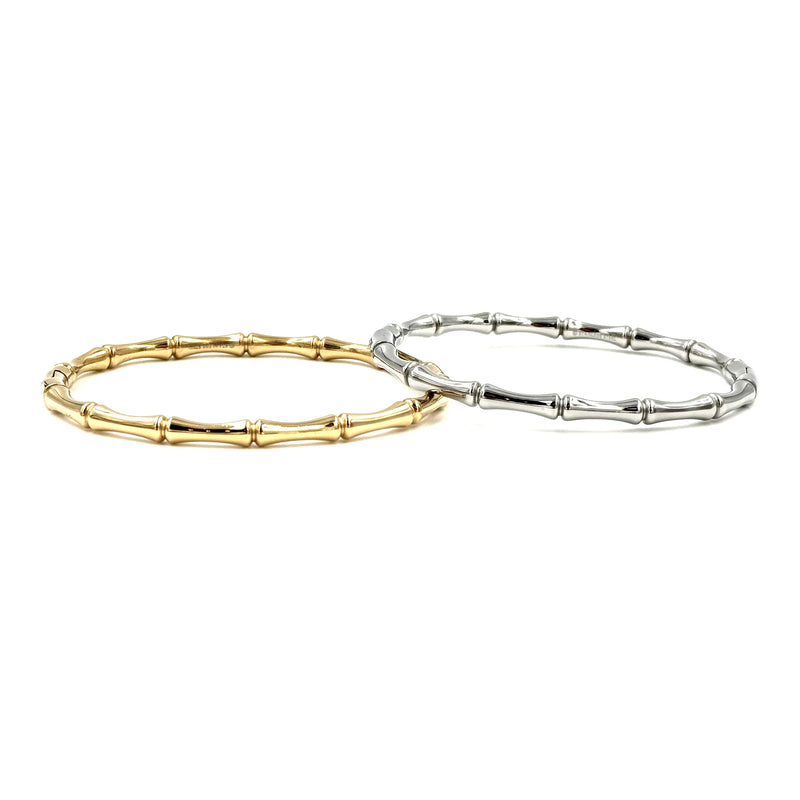 Ashley Gold Stainless Steel Closed Bamboo Design Bangle Bracelet