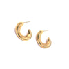 Ashley Gold Stainless Steel Gold Plated Groovy Hoop Earrings