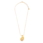Ashley Gold Stainless Steel Gold Plated Tear Puff Charm Necklace