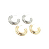 Ashley Gold Stainless Steel 1" Chunky Cut Design Hoop Earrings