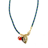 Ashley Gold Stainless Steel Gold Plated Double Charm Cord Necklace