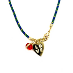 Ashley Gold Stainless Steel Gold Plated Double Charm Cord Necklace