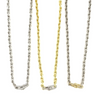 Ashley Gold Stainless Steel CZ Double Bike Link Design Necklace