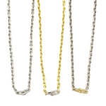 Ashley Gold Stainless Steel CZ Double Bike Link Design Necklace