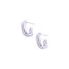 Ashley Gold Stainless Steel Rectangle Open Back Hoop Earrings