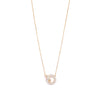 Ashley Gold Sterling Silver Gold Plated Double CZ Circle Pendant Necklace