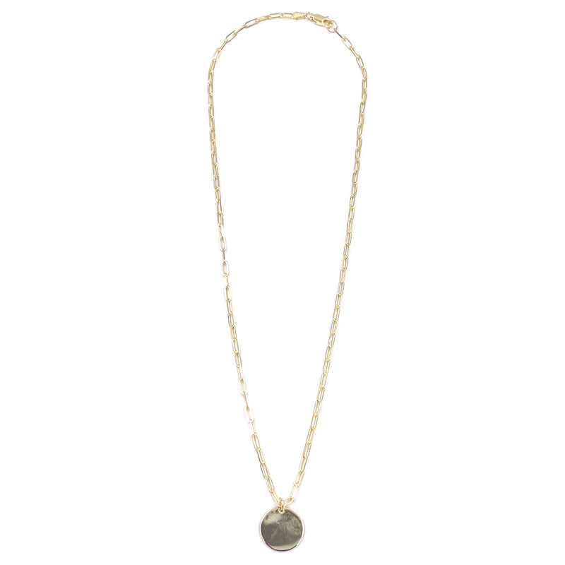 Ashley Gold Sterling Silver Gold Plated Floating Disc Circle Pendant Necklace