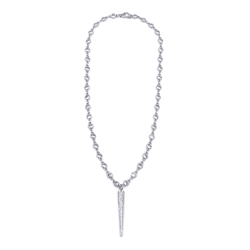 Ashley Gold Stainless Steel CZ By The Yard Elongated Triangle Necklace