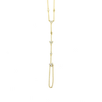 Ashley Gold Sterling Silver Gold Plated Triangle Design CZ Hand Chain