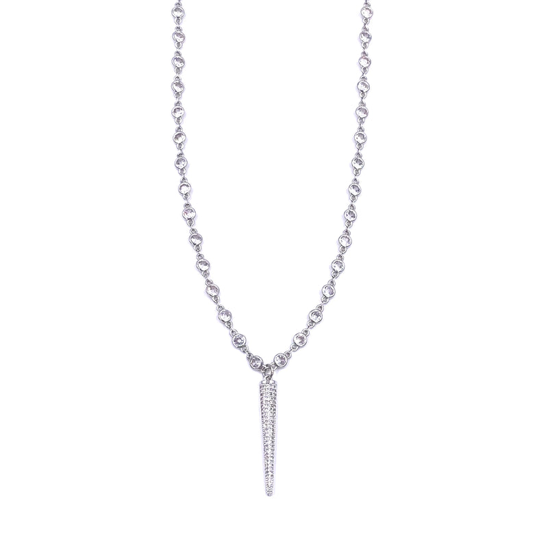 Ashley Gold Stainless Steel CZ By The Yard Elongated Triangle Necklace