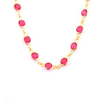 Ashley Gold Sterling Silver Gold Plated Colorful CZ Bezel Set Necklace