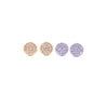 Ashley Gold Sterling Silver Closed Circle Cluster CZ Design Stud Earrings