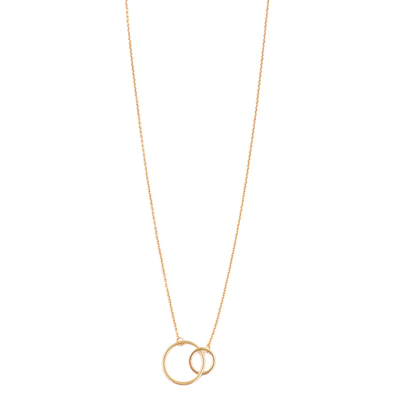 Ashley Gold Sterling Silver Gold Plated Small And Large Intertwined Circle Necklace