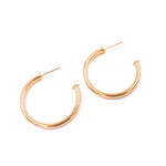Ashley Gold Stainless Steel Gold Plated 1.5" Open Hoop Earrings