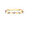 Ashley Gold Stainless Steel Gold Plated Princess And Round Cut CZ Mixed Metal Bangle Bracelet