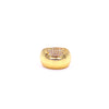 Ashley Gold Stainless Steel Gold Plated Adjustable CZ Dome Ring