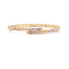 Ashley Gold Stainless Steel Gold Plated 3 CZ Alternating Adjustable Ball Wire Bracelet