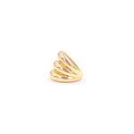 Ashley Gold Stainless Steel Gold Plated 3 Bar Dome Shape Design Ring