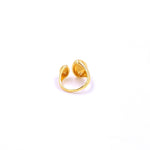 Ashley Gold Stainless Steel Gold Plated Double Teardrop Adjustable Ring
