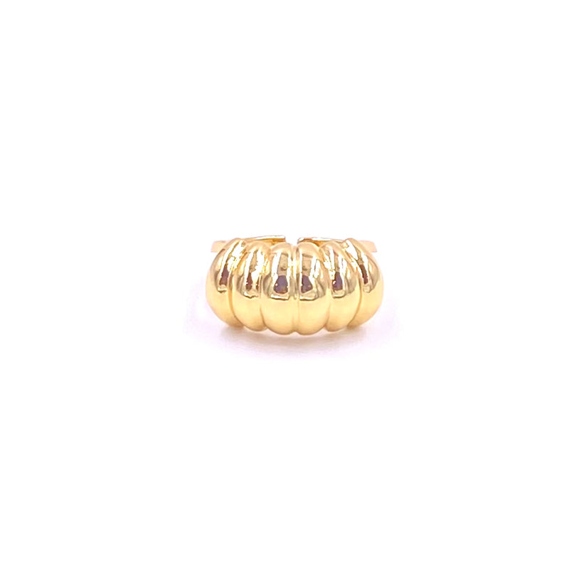 Ashley Gold Stainless Steel Gold Plated 6 Wave Adjustable Ring