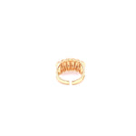 Ashley Gold Stainless Steel Gold Plated 6 Wave Adjustable Ring