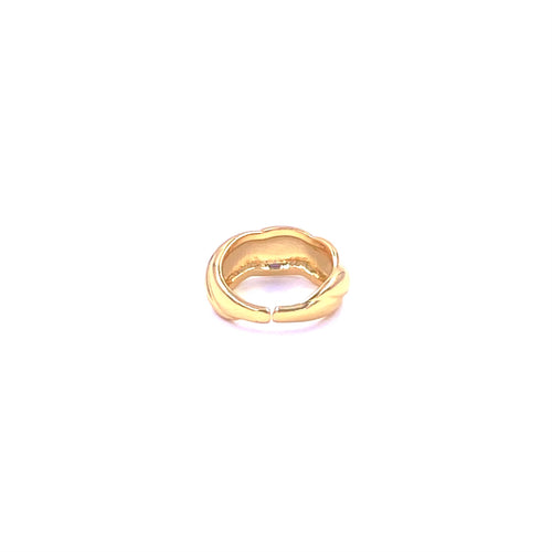 Ashley Gold Stainless Steel Gold Plated Angle Wave Ring