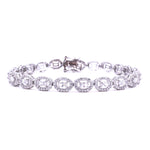 Ashley Gold Sterling Silver Round And Baguette CZ Tennis Bracelet