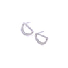 Ashley Gold Sterling Silver Mini Double CZ Hoop Earrings