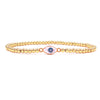 Ashley Gold Stainless Steel Gold Plated Fused Glass Evil Eye Design Stretch Bracelet