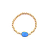 Ashley Gold Stainless Steel Gold Plated Turquoise Ball Beaded Stretch Bracelet