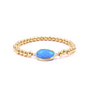 Ashley Gold Stainless Steel Gold Plated Turquoise Ball Beaded Stretch Bracelet