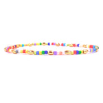 Ashley Gold Stainless Steel Gold Plated Enamel Pink Vibe Beaded Stretch Beaded Bracelet
