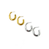 Ashley Gold Stainless Steel Open Hoop Shape Design Earrings