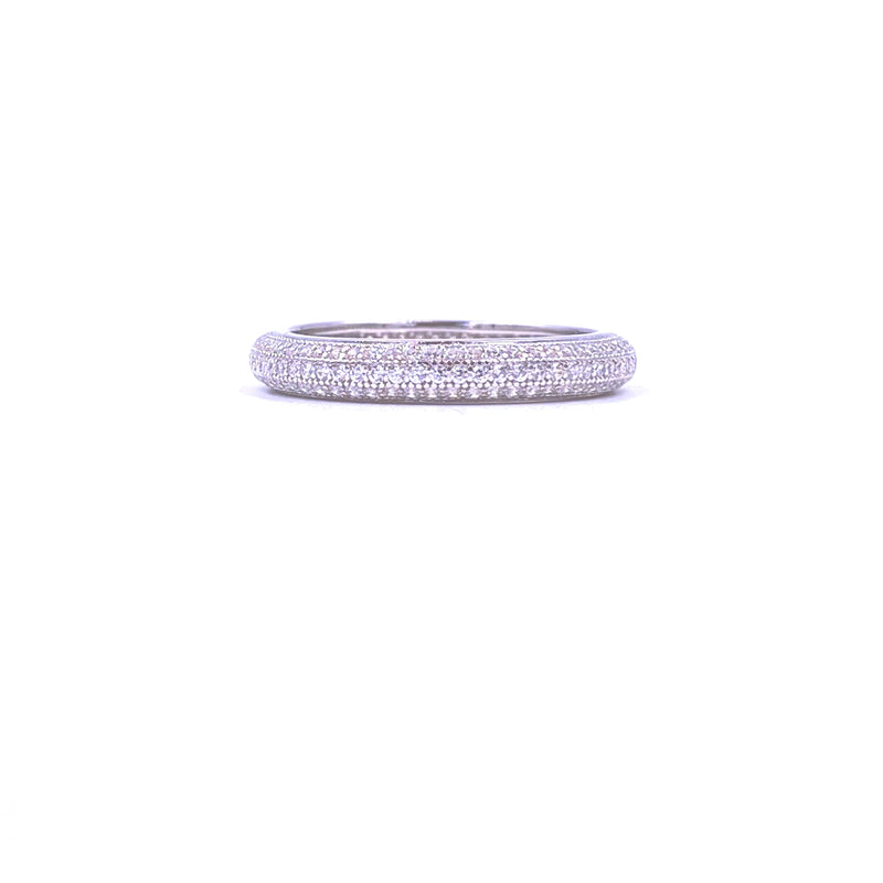 Ashley Gold Sterling Silver Plated Eternity CZ Encrusted Band Ring