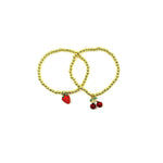 Ashley Gold Stainless Steel Gold Plated Fruit Stretch Beaded Bracelet